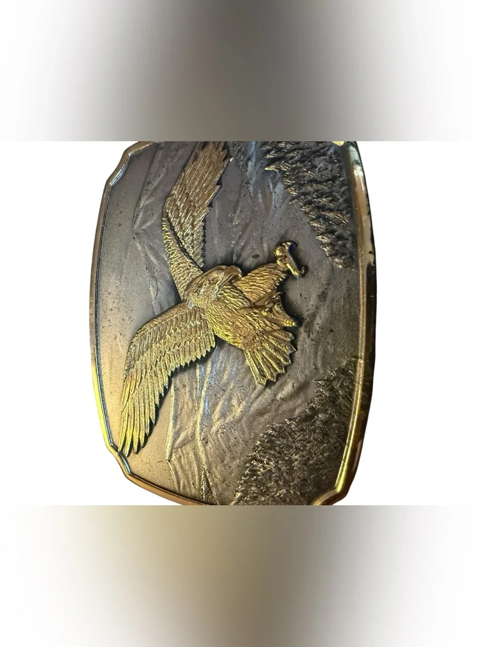 VTG 1981 The Historic Providence Mint Bald Eagle Sterling Silver Belt Buckle USA